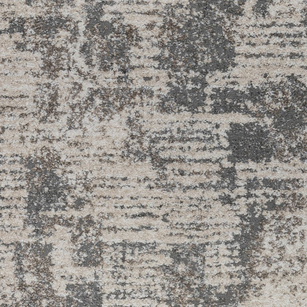 HomeRoots 9' Gray and Beige Abstract Area Rug - Modern Power Loomed Design for Living Space Comfort & Style 5' X 8' 532390