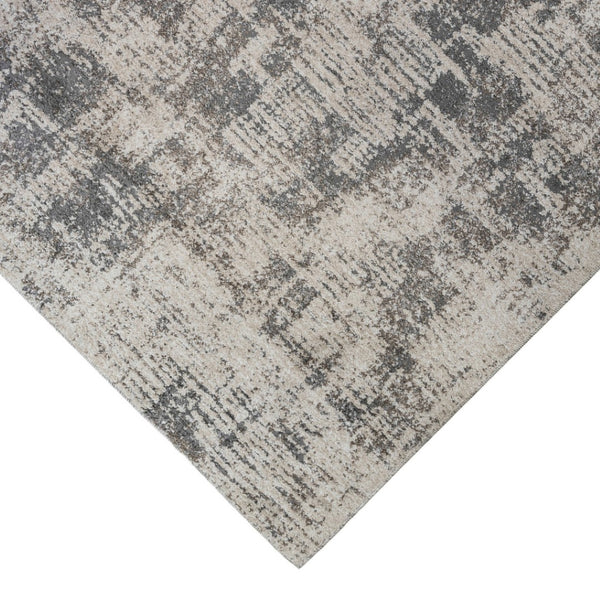 HomeRoots 9' Gray and Beige Abstract Area Rug - Modern Power Loomed Design for Living Space Comfort & Style 8' X 10' 532391