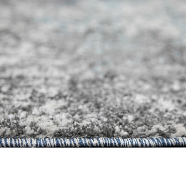 HomeRoots 9' Modern Abstract Area Rug in Ivory, Blue, and Gray - Soft, Durable, and Stylish for Any Room 5' X 8' 532396