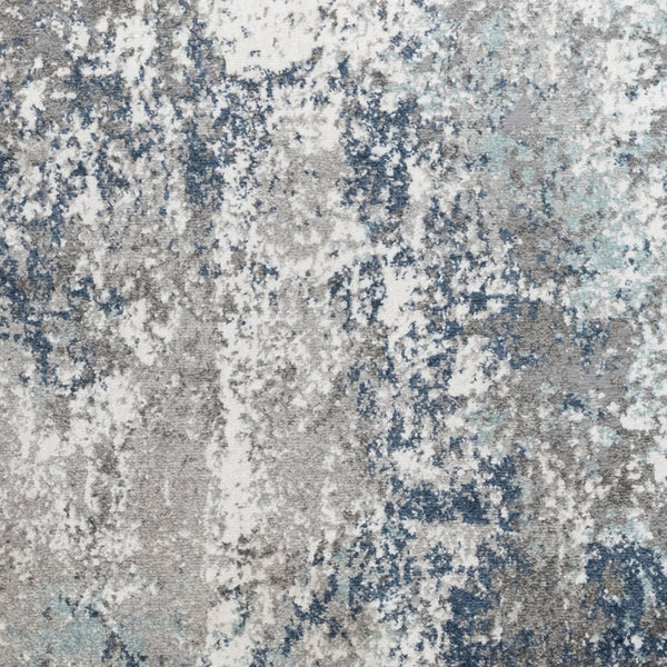 HomeRoots 9' Modern Abstract Area Rug in Ivory, Blue, and Gray - Soft, Durable, and Stylish for Any Room 8' X 10' 532397