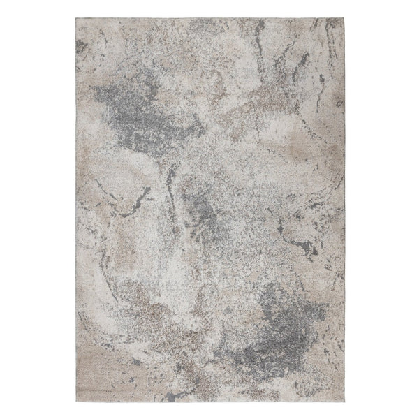 HomeRoots 9' Cream and Gray Abstract Area Rug - Power Loomed for Modern Elegance and Everyday Durability 9' X 12' 532399