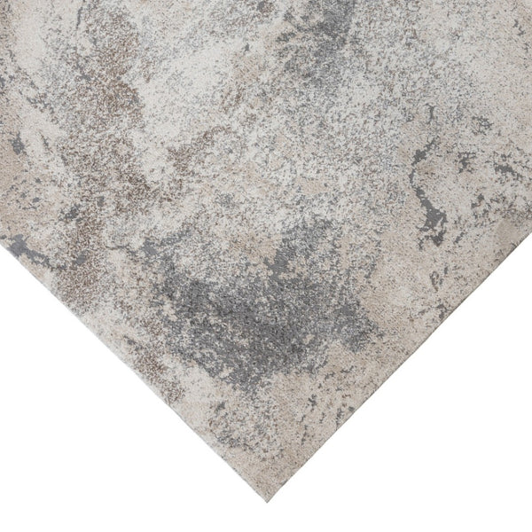 HomeRoots 9' Cream and Gray Abstract Area Rug - Power Loomed for Modern Elegance and Everyday Durability 5' X 8' 532402