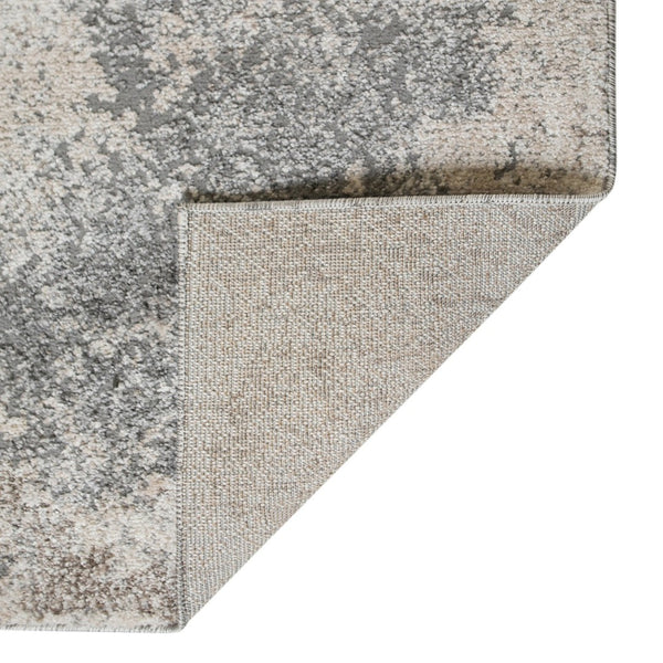 HomeRoots 9' Cream and Gray Abstract Area Rug - Power Loomed for Modern Elegance and Everyday Durability 5' X 8' 532402
