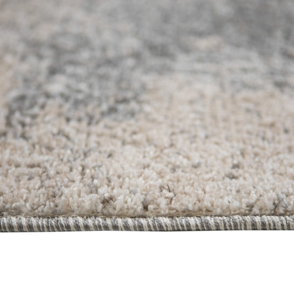 HomeRoots 9' Cream and Gray Abstract Area Rug - Power Loomed for Modern Elegance and Everyday Durability 8' X 10' 532403
