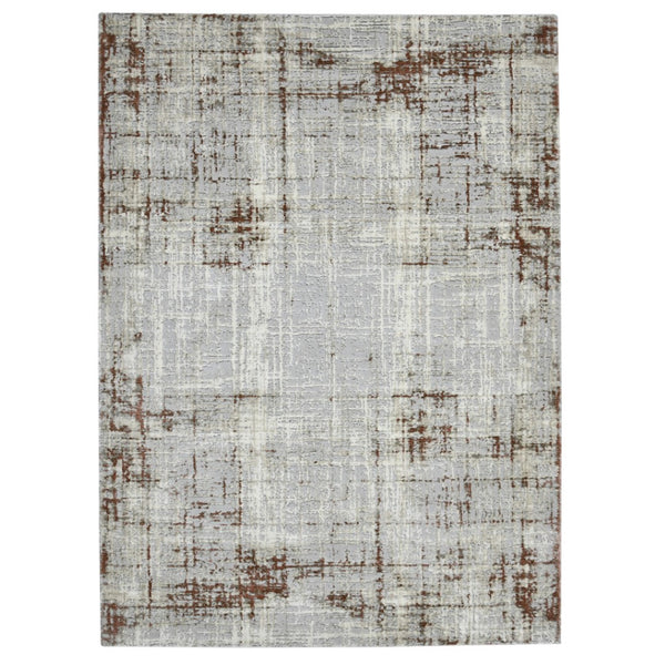 HomeRoots 5' Modern Abstract Area Rug in Ivory, Red, and Gray - Durable, Stylish, and Versatile for Any Room 9' X 12' 532420