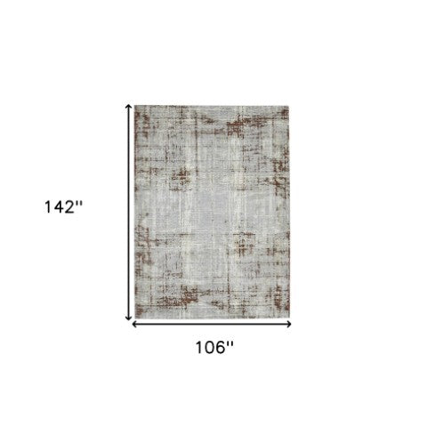 Homeroots 10' Abstract Ivory Blue And Gray Runner Rug - Durable, Stylish, And Perfect For Any Space Decor 9' X 12' Polypropylene,Polyester 532420