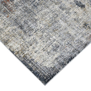 HomeRoots 5' Gray and Ivory Abstract Area Rug - Modern Power-Loomed Design for Cozy Living Spaces and Style 9' X 12' 532424
