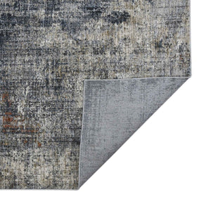 HomeRoots 5' Gray and Ivory Abstract Area Rug - Modern Power-Loomed Design for Cozy Living Spaces and Style 9' X 12' 532424