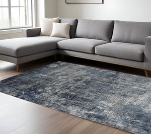 HomeRoots 5' Ivory and Gray Abstract Area Rug - Modern Design, Durable, Soft Texture for Any Room Décor 9' X 12' 532425