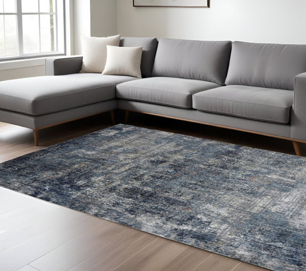 HomeRoots 5' Ivory and Gray Abstract Area Rug - Modern Design, Durable, Soft Texture for Any Room Décor 9' X 12' 532425