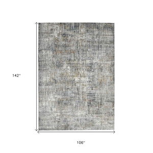 HomeRoots 5' Modern Abstract Area Rug in Ivory Gray and Brick Red - Durable, Stylish Design for Any Space 9' X 12' 532428
