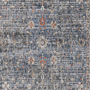 HomeRoots 5' Elegant Ivory, Blue & Gray Oriental Area Rug - Durable, Timeless Design for Any Space 9' X 12' 532430