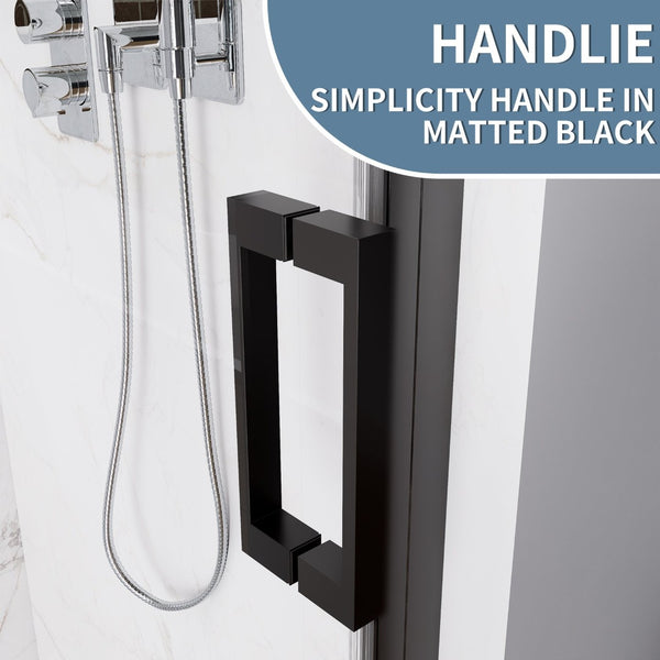 English Elm 44--48" Sliding Tempered Glass Shower Door Brushed Nickel Frameless Spa Bath W637P382565