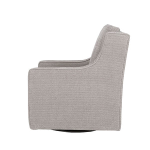 JLA Home Madison Park - Chenille swivel chair with wingback silhouette, high-density foam comfort and 360° metal base for style and support Grey MP103-0240