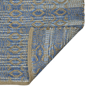 Homeroots 8' Handmade Tan Jute Geometric Flatweave Area Rug – Stylish, Premium Texture For Any Room Blue Jute 532442