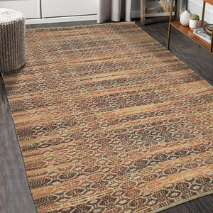Homeroots 8' Handmade Tan Jute Geometric Flatweave Area Rug – Stylish, Premium Texture For Any Room 5' X 8' Jute 532445
