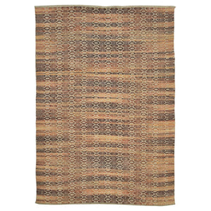 HomeRoots 5' Handmade Jute Geometric Area Rug in Rust and Tan - Stylish, Durable, Perfect for Any Room 8' X 10' 532446