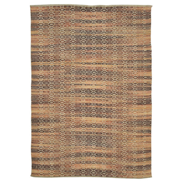 HomeRoots 5' Handmade Jute Geometric Area Rug in Rust and Tan - Stylish, Durable, Perfect for Any Room 8' X 10' 532446