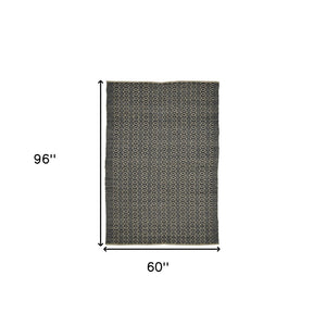 Homeroots 8' Handmade Tan Jute Geometric Flatweave Area Rug – Stylish, Premium Texture For Any Room 5' X 8' Jute 532453