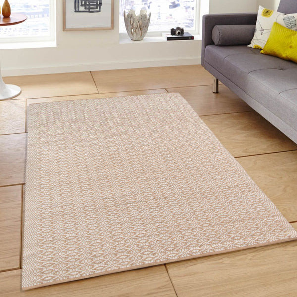 Homeroots 8' Handmade Tan Jute Geometric Flatweave Area Rug – Stylish, Premium Texture For Any Room 5' X 8' Jute 532457
