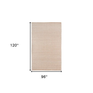 Homeroots 8' Handmade Tan Jute Geometric Flatweave Area Rug – Stylish, Premium Texture For Any Room 8' X 10' Jute 532458