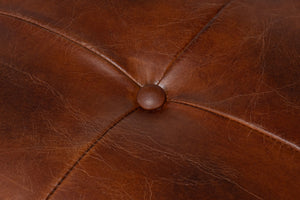Sarreid Prince Albert Bench - Vintage Havana Leather Seating With Dark Brown Legs & Luxurious Top Grain Cowhide Brown  53266