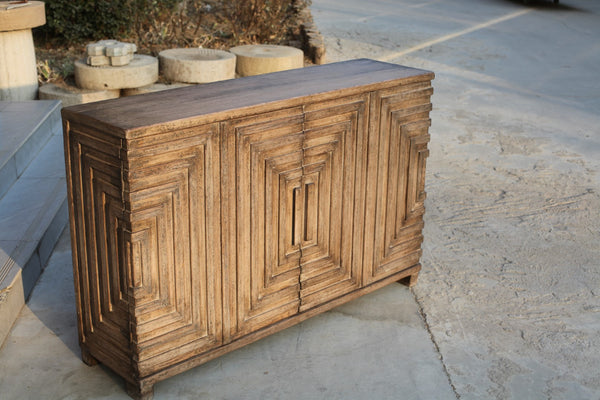 Sarreid Saint Entrance Sideboard - Weathered Driftwood Pine Furniture For Stylish Home Storage Solutions Tan  53267