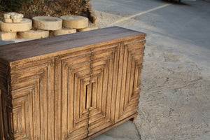 Sarreid Saint Entrance Sideboard - Weathered Driftwood Pine Furniture For Stylish Home Storage Solutions Tan  53267