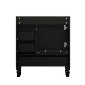 English Elm 30"black Matte Finish Bathroom Vanity with Soft Close Cabinet and Three Storage Drawers Black W3133S00018