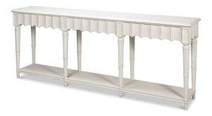 Sarreid Chantal Console Table - Antique White Finish With 3 Drawers For Stylish Storage And Organization White  53270-3