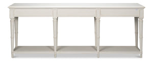 Sarreid Chantal Console Table - Antique White Finish With 3 Drawers For Stylish Storage And Organization White  53270-3