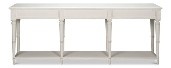 Sarreid Chantal Console Table – Stylish Pine Design With Sage Base & Natural Top, Features 3 Functional Drawers Green  53270