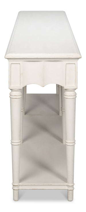Sarreid Chantal Console Table - Antique White Finish With 3 Drawers For Stylish Storage And Organization White  53270-3