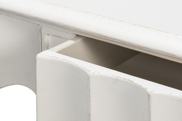 Sarreid Chantal Console Table - Antique White Finish With 3 Drawers For Stylish Storage And Organization White  53270-3