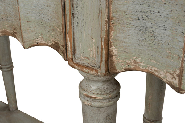 Sarreid Chantal Console Table – Stylish Pine Design With Sage Base & Natural Top, Features 3 Functional Drawers Green  53270