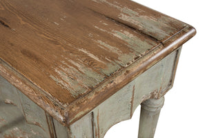 Sarreid Chantal Console Table – Stylish Pine Design With Sage Base & Natural Top, Features 3 Functional Drawers Green  53270