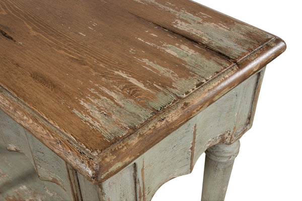 Sarreid Chantal Console Table – Stylish Pine Design With Sage Base & Natural Top, Features 3 Functional Drawers Green  53270