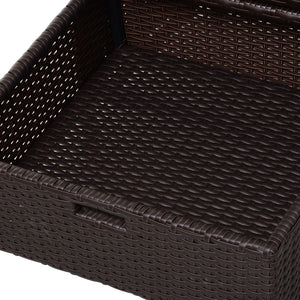 English Elm Outsunny Outdoor Towel Cabinet – Weather-Resistant Pe Rattan Storage With 3 Drawers For Poolside Use W2225P200798-GIGA