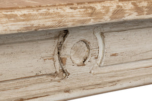 Sarreid Elise Dining Table - Stylish Light Grey Base With Natural Pine Top For Modern Dining Spaces Grey  53272