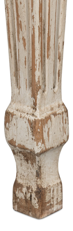 Sarreid Elise Dining Table - Stylish Light Grey Base With Natural Pine Top For Modern Dining Spaces Grey  53272