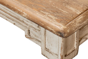 Sarreid Elise Dining Table - Stylish Light Grey Base With Natural Pine Top For Modern Dining Spaces Grey  53272