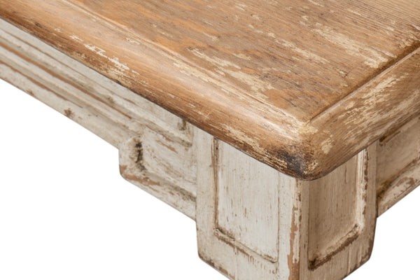 Sarreid Elise Dining Table - Stylish Light Grey Base With Natural Pine Top For Modern Dining Spaces Grey  53272