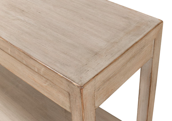 Sarreid Anton Console Table With 3 Spacious Drawers - Light Natural Pine Finish For Modern Living Spaces Tan  53273