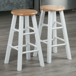 Winsome Wood Element Stylish 2-piece Counter Stool Set - Natural Wood & White Base, Perfect For Modern Spaces! Natural ,White Solid Wood 53274-winsome-wood