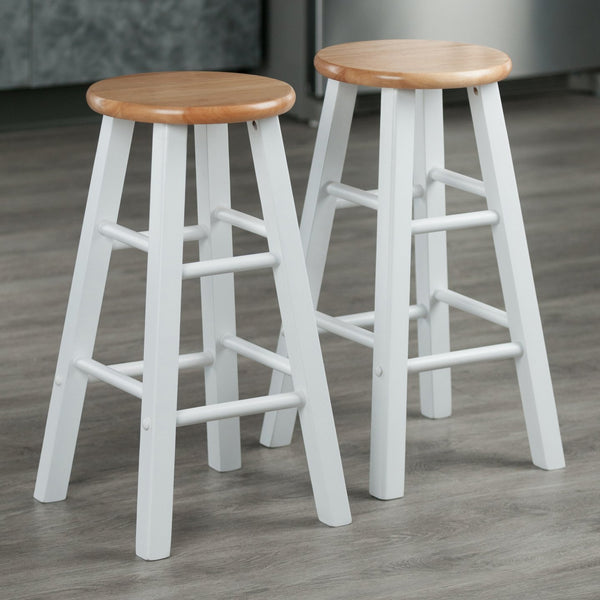 Winsome Wood Element Stylish 2-piece Counter Stool Set - Natural Wood & White Base, Perfect For Modern Spaces! Natural ,White Solid Wood 53274-winsome-wood