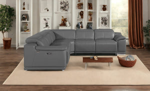 Homeroots Three Piece Indoor Italian Leather Seating Set For Six – Luxurious Comfort & Stylish Design Grey  532758