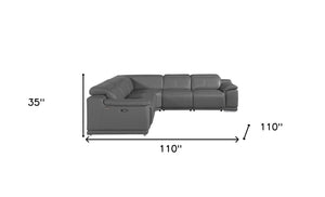 Homeroots Three Piece Indoor Italian Leather Seating Set For Six – Luxurious Comfort & Stylish Design Grey  532758