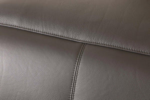 HomeRoots Gray Italian Leather U-Shaped Power Reclining Sectional with Console for Luxurious Living Spaces GREY 532758