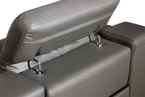 Homeroots Three Piece Indoor Italian Leather Seating Set For Six – Luxurious Comfort & Stylish Design Grey  532758