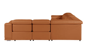 HomeRoots Camel Modular L-Shaped Sectional Sofa in Luxurious Italian Leather for Ultimate Comfort & Style Camel 532762